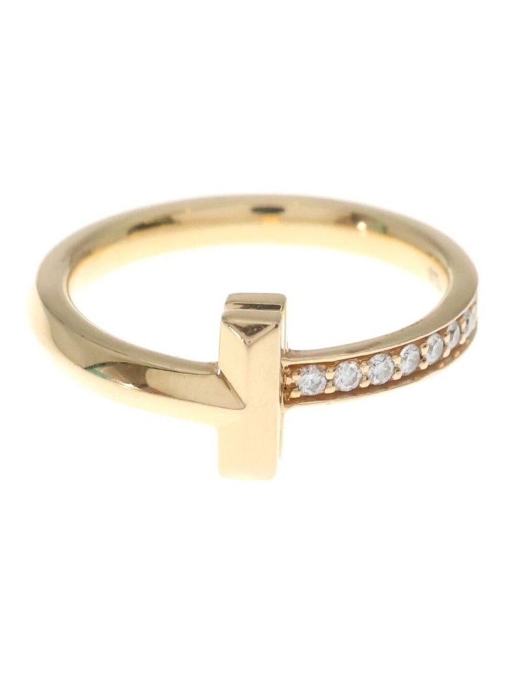 Tiffany & Co T One Narrow Diamond Ring Pink Gold